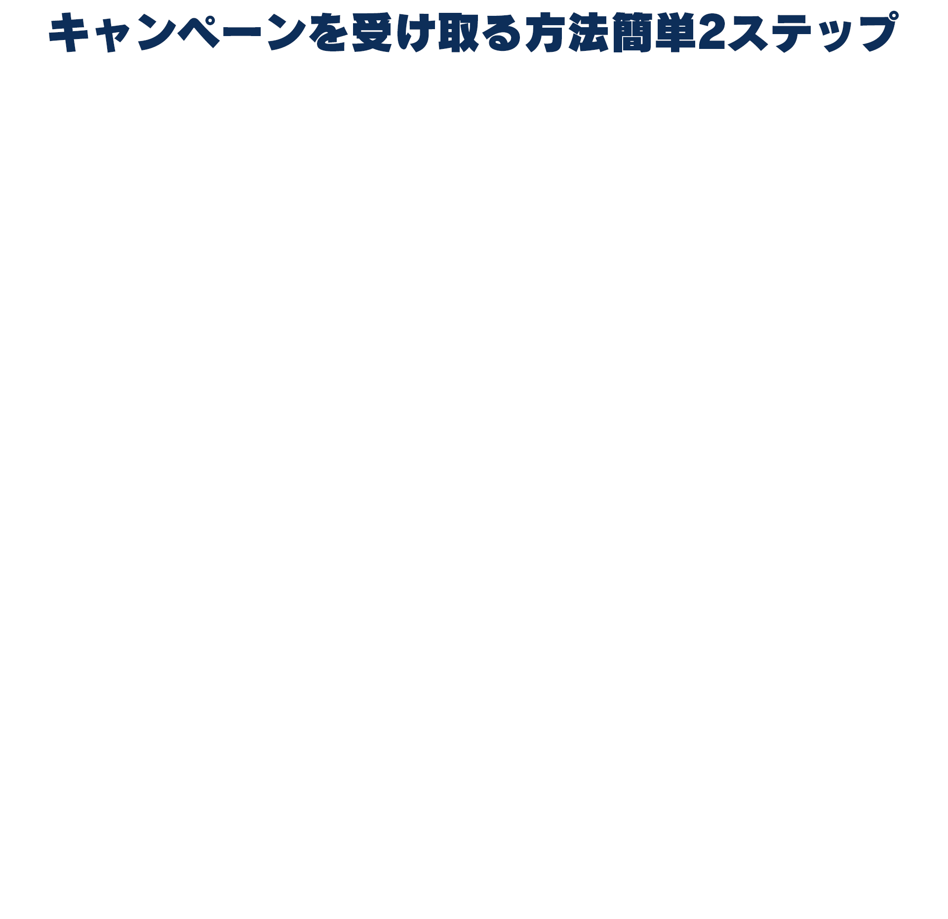 キャンペーンを受け取る方法簡単2ステップ